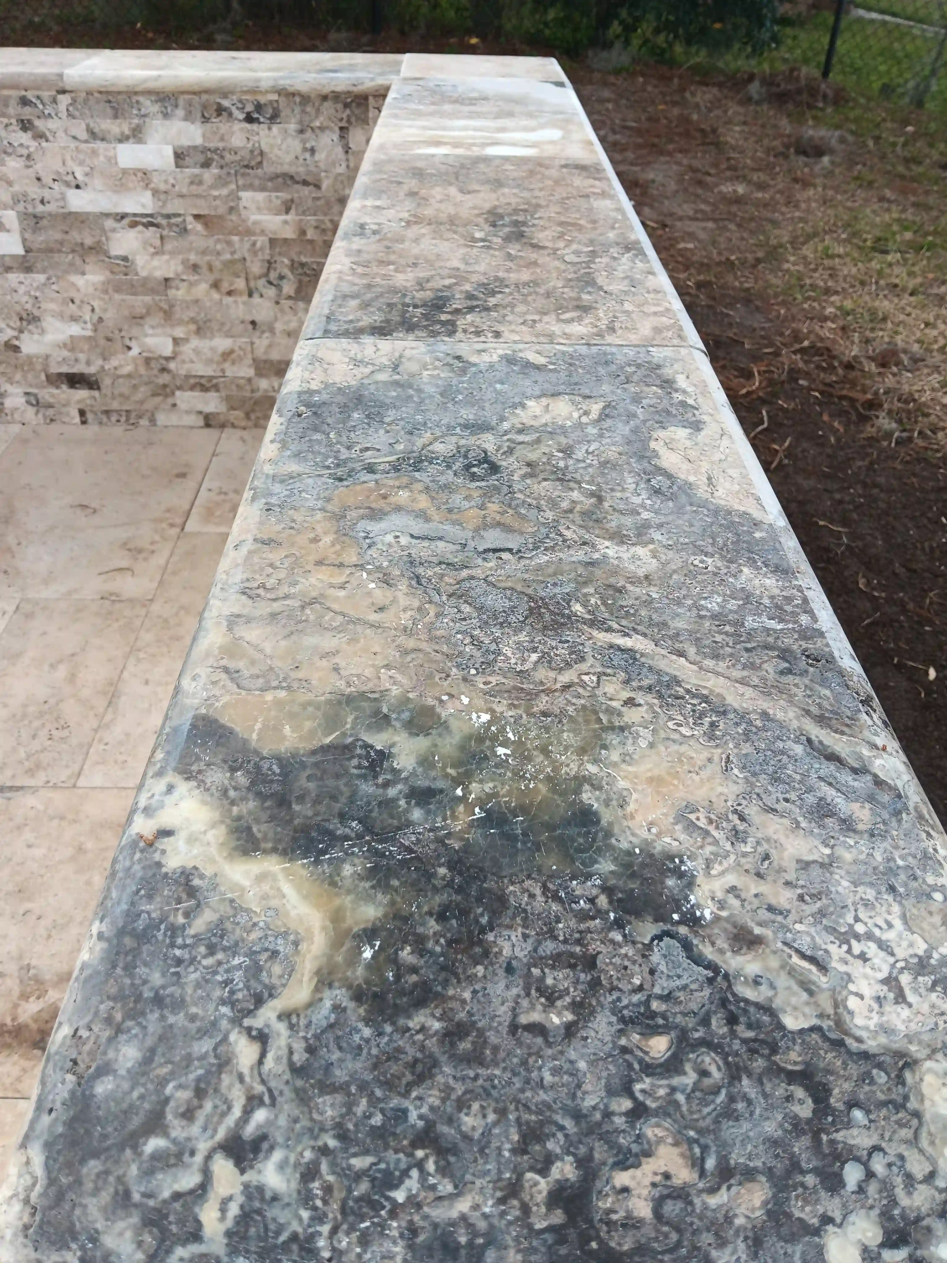 Natural stone caps